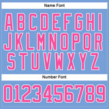 Custom Light Blue Pink-White Hockey Lace Neck Jersey