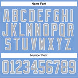 Custom Light Blue Gray-White Hockey Lace Neck Jersey