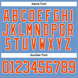 Custom Light Blue Orange-White Hockey Jersey