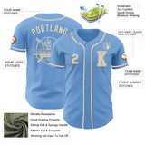 Custom Light Blue Cream Authentic Baseball Jersey