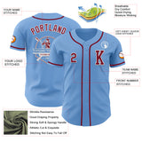 Custom Light Blue Crimson-White Authentic Baseball Jersey