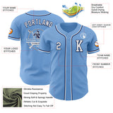 Custom Light Blue White-Navy Authentic Baseball Jersey