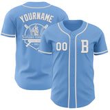 Custom Light Blue White-Gray Authentic Baseball Jersey