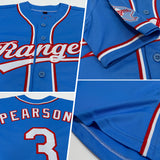 Custom Light Blue White-Red Authentic Baseball Jersey