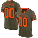 Custom Olive Orange-Black Mesh Authentic Throwback Salute To Service Football Jersey