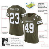 Custom Olive White Mesh Authentic Salute To Service Football Jersey