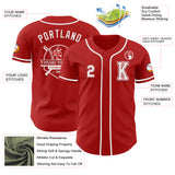 Custom Red White Authentic Baseball Jersey