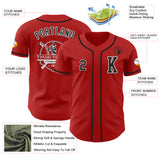 Custom Red Black-White Authentic Baseball Jersey