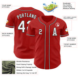 Custom Red White-Black Authentic Baseball Jersey