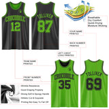 Custom Reversible Black Aurora Green Double Side Authentic Basketball Jersey