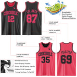 Custom Reversible Black Neon Pink Double Side Authentic Basketball Jersey