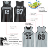 Custom Reversible Black Silver Double Side Authentic Basketball Jersey