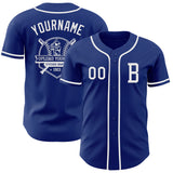 Custom Royal White Authentic Baseball Jersey