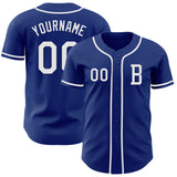 Custom Royal White Authentic Baseball Jersey