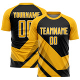 Custom Gold Black-White Arrow Shapes Sublimation Soccer Uniform Jersey