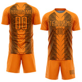 Custom Bay Orange Black Lines Sublimation Soccer Uniform Jersey