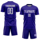 Custom Dark Purple Black Geometric Shapes Sublimation Soccer Uniform Jersey