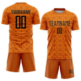 Custom Texas Orange Black-Bay Orange Geometric Shapes Sublimation Soccer Uniform Jersey