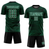 Custom Kelly Green Black-White Line Sublimation Soccer Uniform Jersey