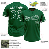 Custom Kelly Green White Two-Button Unisex Softball Jersey