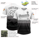 Custom White Black 3D Pattern Lines Two-Button Unisex Softball Jersey