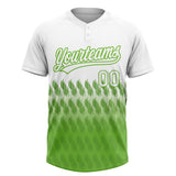 Custom White Neon Green 3D Pattern Lines Two-Button Unisex Softball Jersey