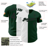 Custom Green Black-White Authentic Split Fashion Baseball Jersey