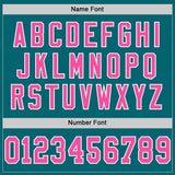 Custom Teal Pink-White Mesh Authentic Football Jersey