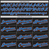 Custom Black Electric Blue-Orange Authentic Two Tone Baseball Jersey