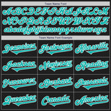 Custom Black Aqua-White Authentic Two Tone Baseball Jersey