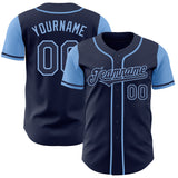 Custom Navy Light Blue Authentic Two Tone Baseball Jersey