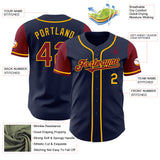 Custom Navy Crimson-Gold Authentic Two Tone Baseball Jersey