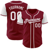 Custom Crimson White Authentic Two Tone Baseball Jersey