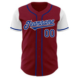 Custom Crimson Royal-White Authentic Two Tone Baseball Jersey