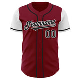 Custom Crimson Black-White Authentic Two Tone Baseball Jersey