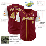 Custom Crimson Old Gold-White Authentic Two Tone Baseball Jersey