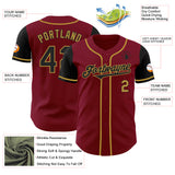 Custom Crimson Black-Old Gold Authentic Two Tone Baseball Jersey