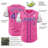 Custom Pink Purple-White Authentic Two Tone Baseball Jersey