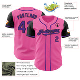 Custom Pink Purple-Black Authentic Two Tone Baseball Jersey