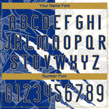 Custom Graffiti Pattern Royal-Old Gold Scratch Sublimation Volleyball Uniform Jersey