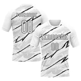 Custom White Black Abstract Brush Sublimation Volleyball Uniform Jersey