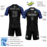 Custom Black Electric Blue Pink-Purple Liquid Fluid Sublimation Volleyball Uniform Jersey