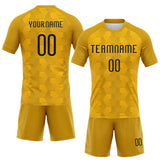 Custom Gold Black Geometric Shape Sublimation Volleyball Uniform Jersey