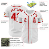 Custom White Red Authentic Baseball Jersey