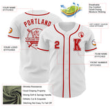 Custom White Red Authentic Baseball Jersey