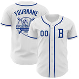 Custom White Royal Authentic Baseball Jersey