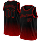 Custom Black Red Fade Fashion Authentic City Edition Basketball Jersey