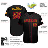 Custom Black Crimson-Gold Authentic Baseball Jersey