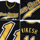 Custom Black Purple-Cream Authentic Baseball Jersey