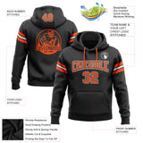 Custom Stitched Black Orange-White Football Pullover Sweatshirt Hoodie